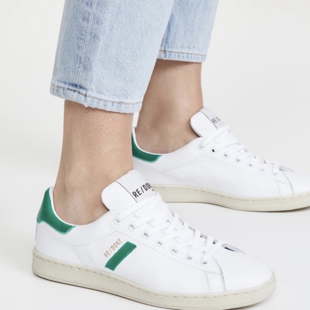 Redone 70s Sneaker Tennis Shoe Green + White Sz 40 10